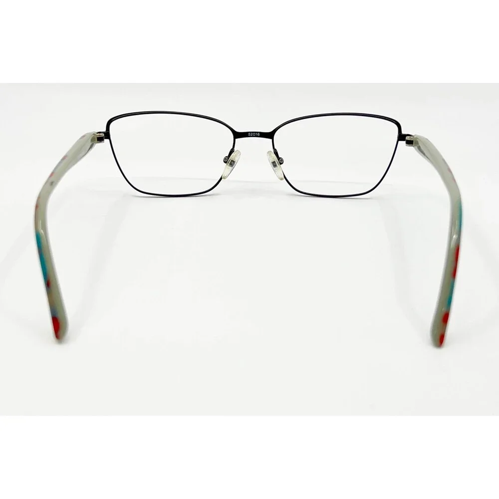 Lulu Guinness Eyeglass Frames Womens Black Multi Color Full Rim 52-16-135